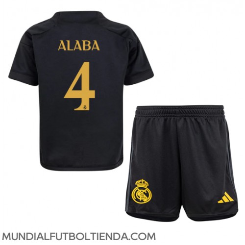 Camiseta Real Madrid David Alaba #4 Tercera Equipación Replica 2023-24 para niños mangas cortas (+ Pantalones cortos)